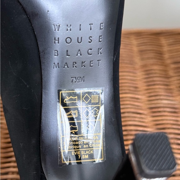 WHBM Black Suede Rhinestone Bow Heels | Size 7.5 | NWOB - Picture 7 of 8